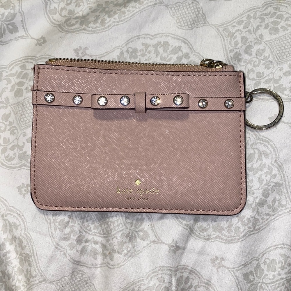 Kate Spade KSNY Small Pink Wallet with Keychain Hook